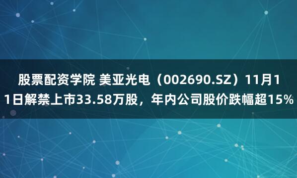 股票配资学院 美亚光电（002690.SZ）11月11日解禁上市33.58万股，年内公司股价跌幅超15%